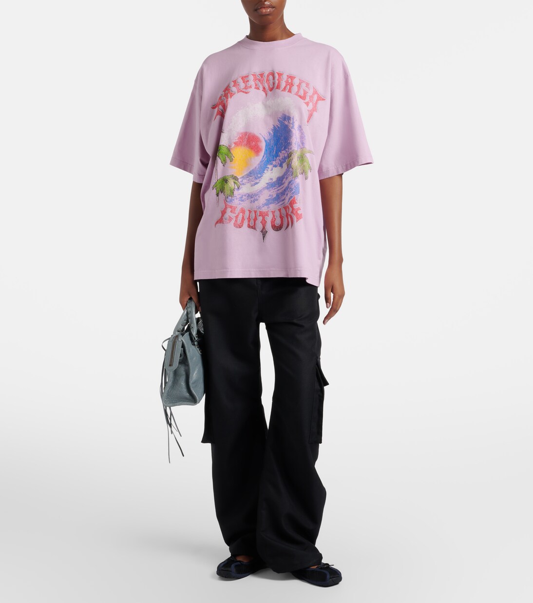 T-shirt in jersey di cotone con stampa | Balenciaga