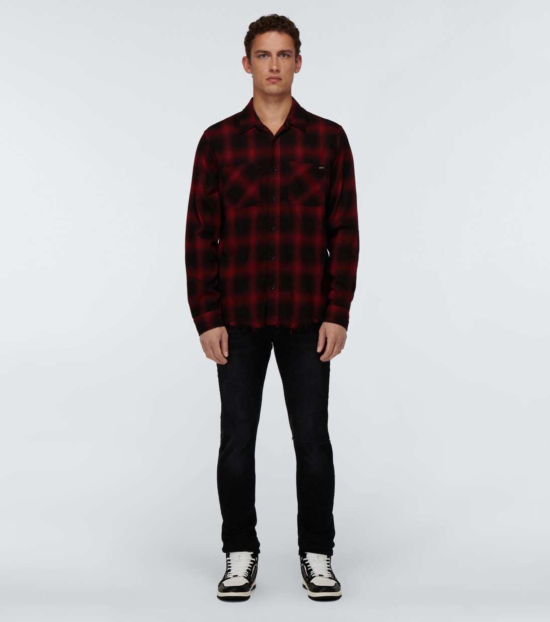 Skeleton high-top leather sneakers | Amiri