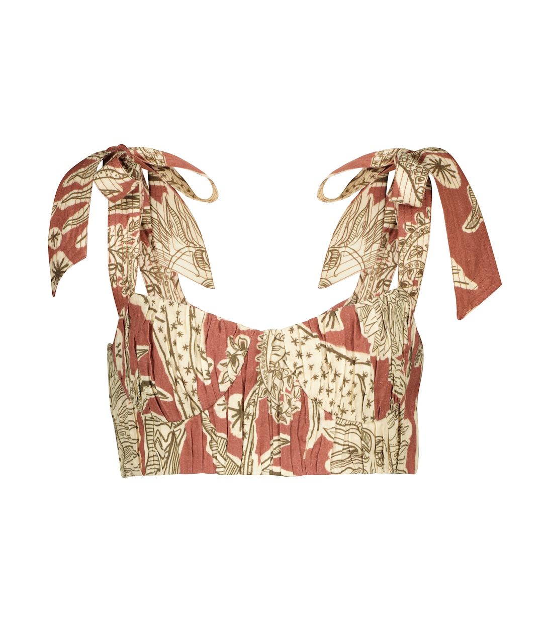 Cropped-Top Sunset Riders aus Leinen | Johanna Ortiz