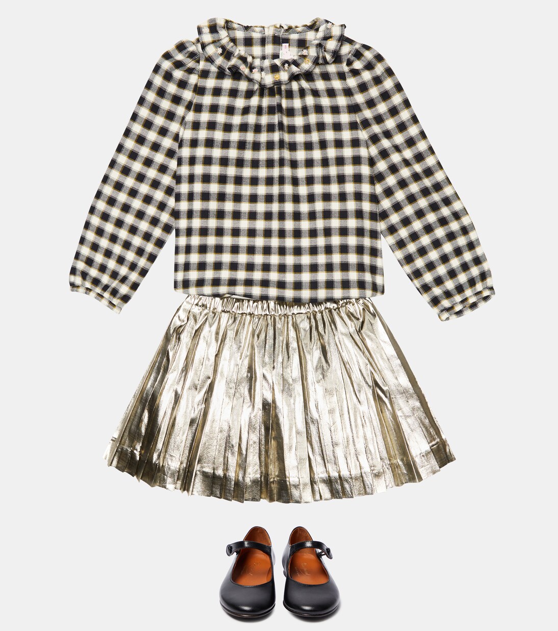 Timber checked cotton blouse | Bonpoint