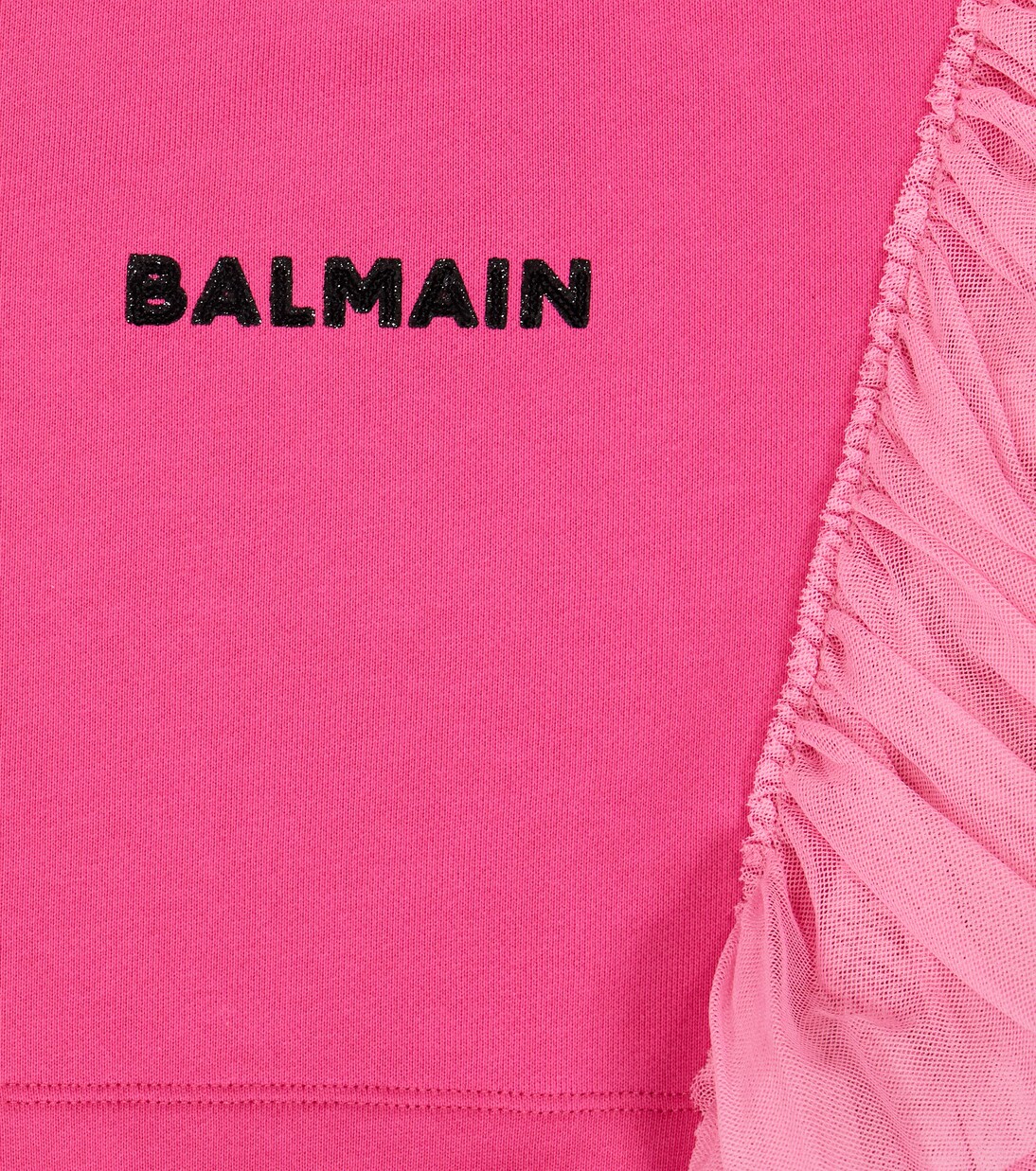 Logo cropped cotton T-shirt | Balmain Kids
