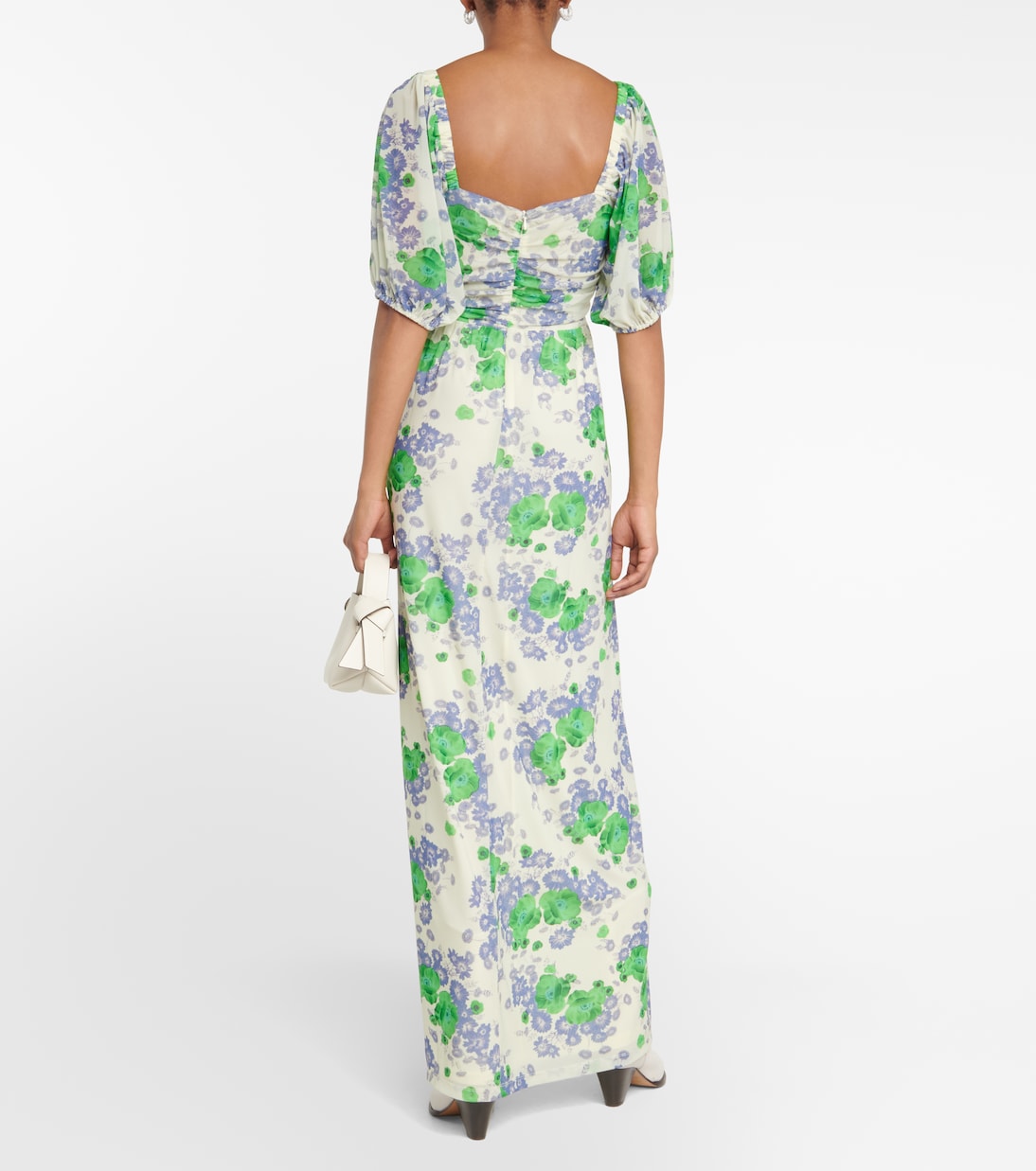 Bedrucktes Maxikleid aus Mesh | Ganni