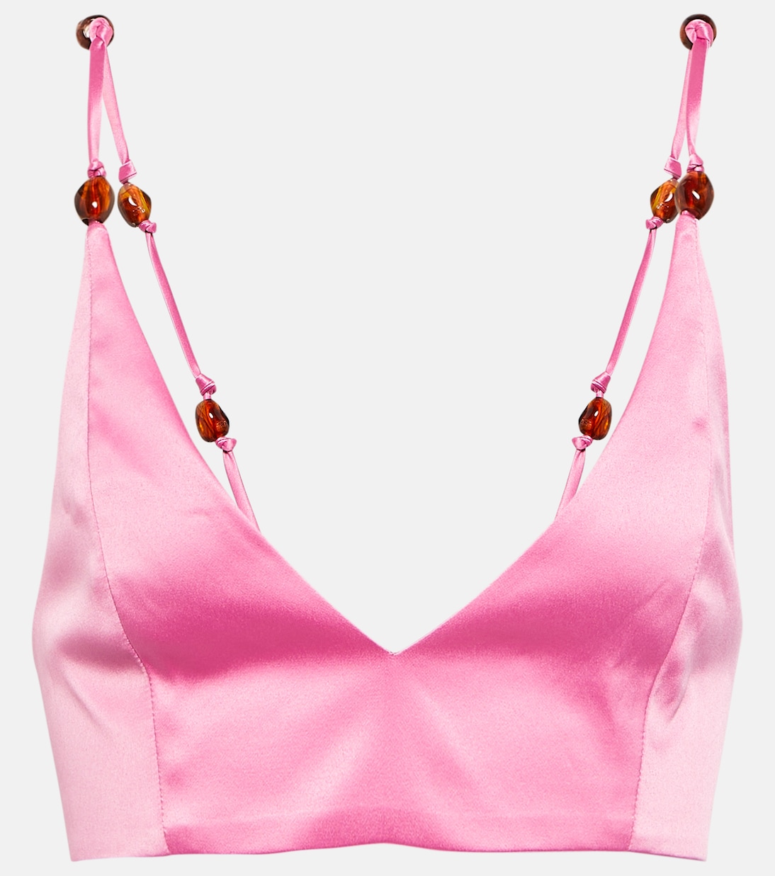 Cropped-Top aus Satin | Ganni