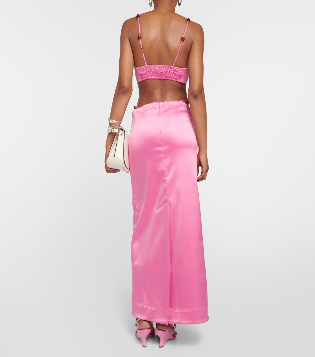 Cropped-Top aus Satin | Ganni