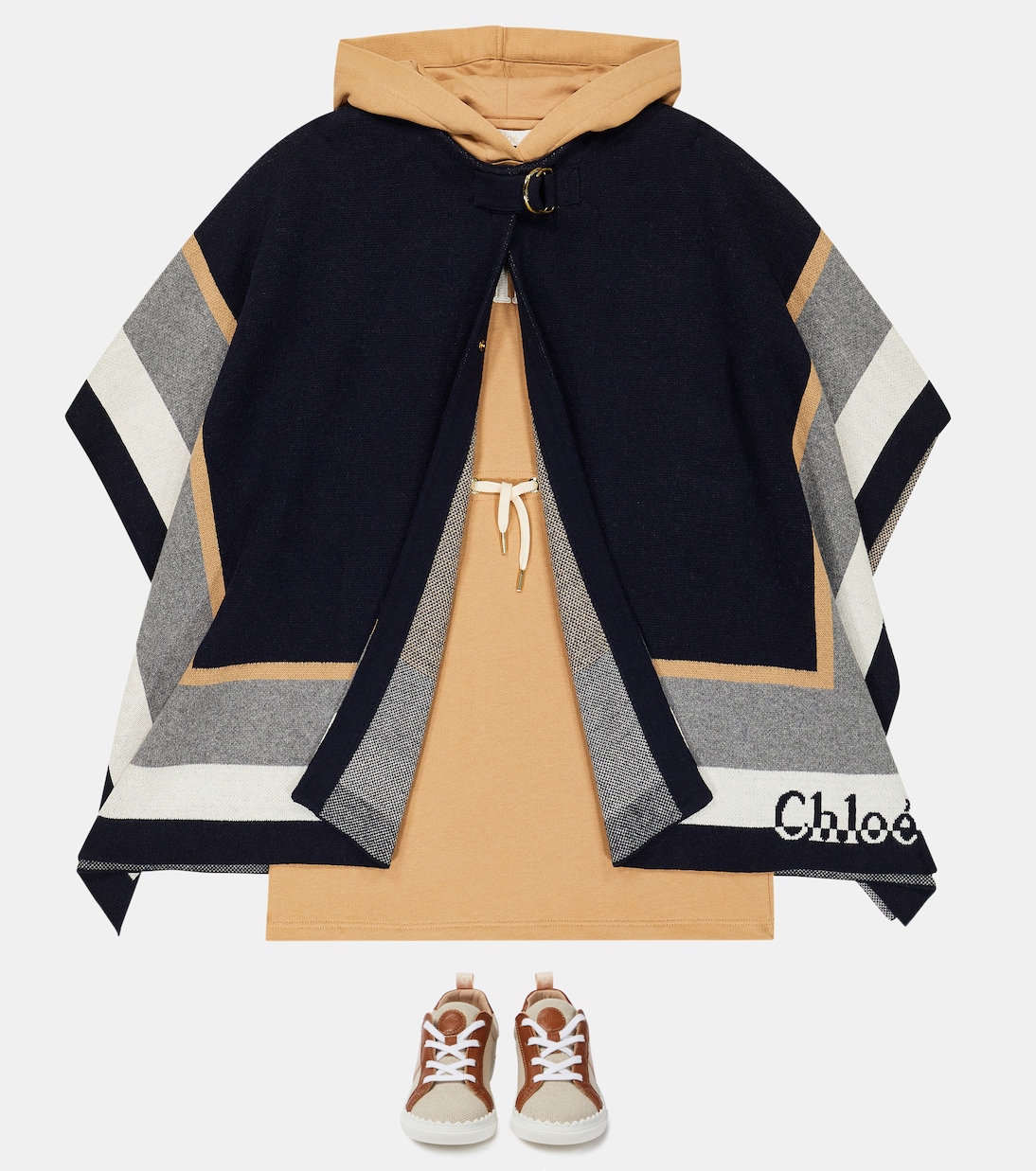 Cotton and wool poncho | Chloé Kids