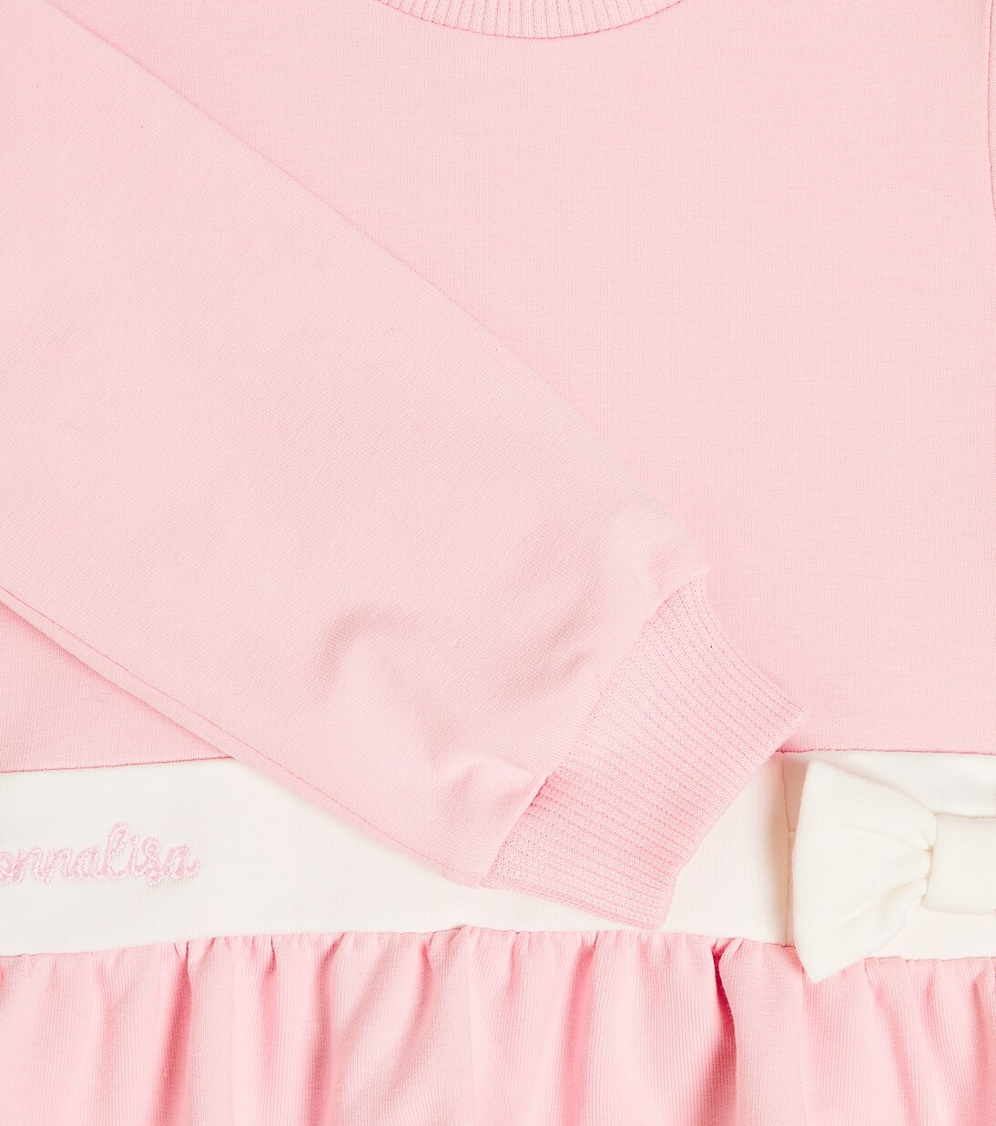 Baby bow-detail cotton-blend sweatshirt | Monnalisa