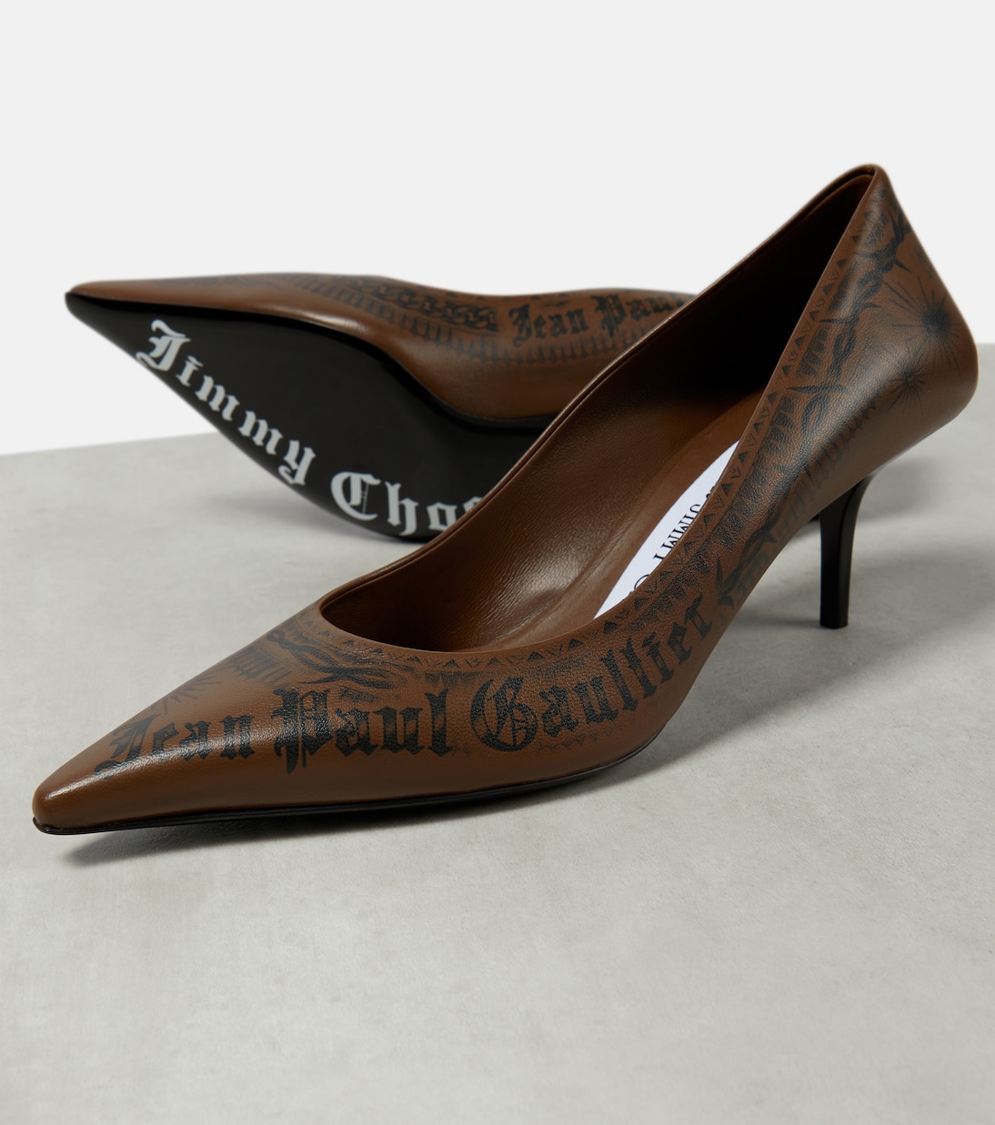 x Jean Paul Gaultier Tattoo leather pumps | Jimmy Choo