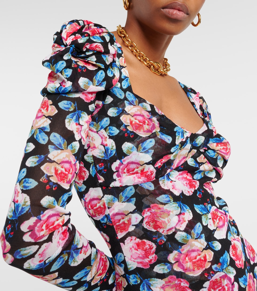 Bedruckter Body Erik aus Mesh | Diane von Furstenberg