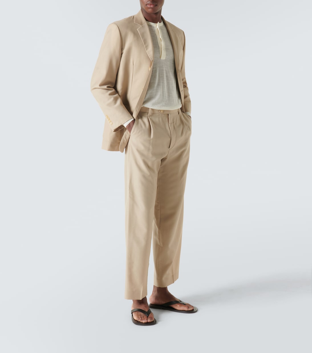 Camiseta Henley de lana y seda | Auralee