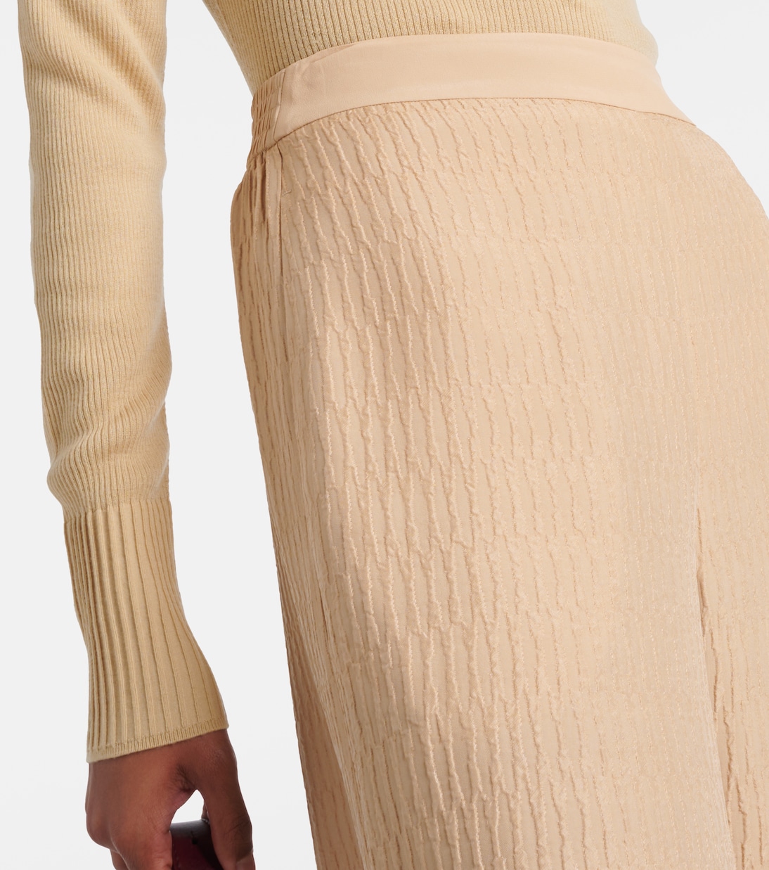 Pantalon ample Gibellina Mawn en soie mélangée | Joseph