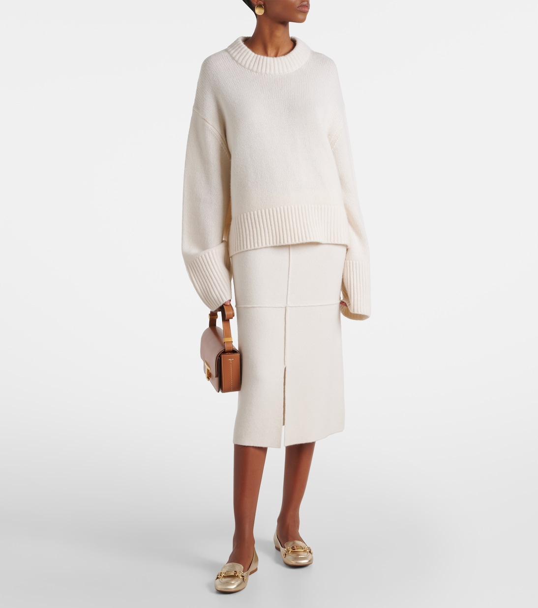 Signature metallic leather ballet flats | See By Chloé