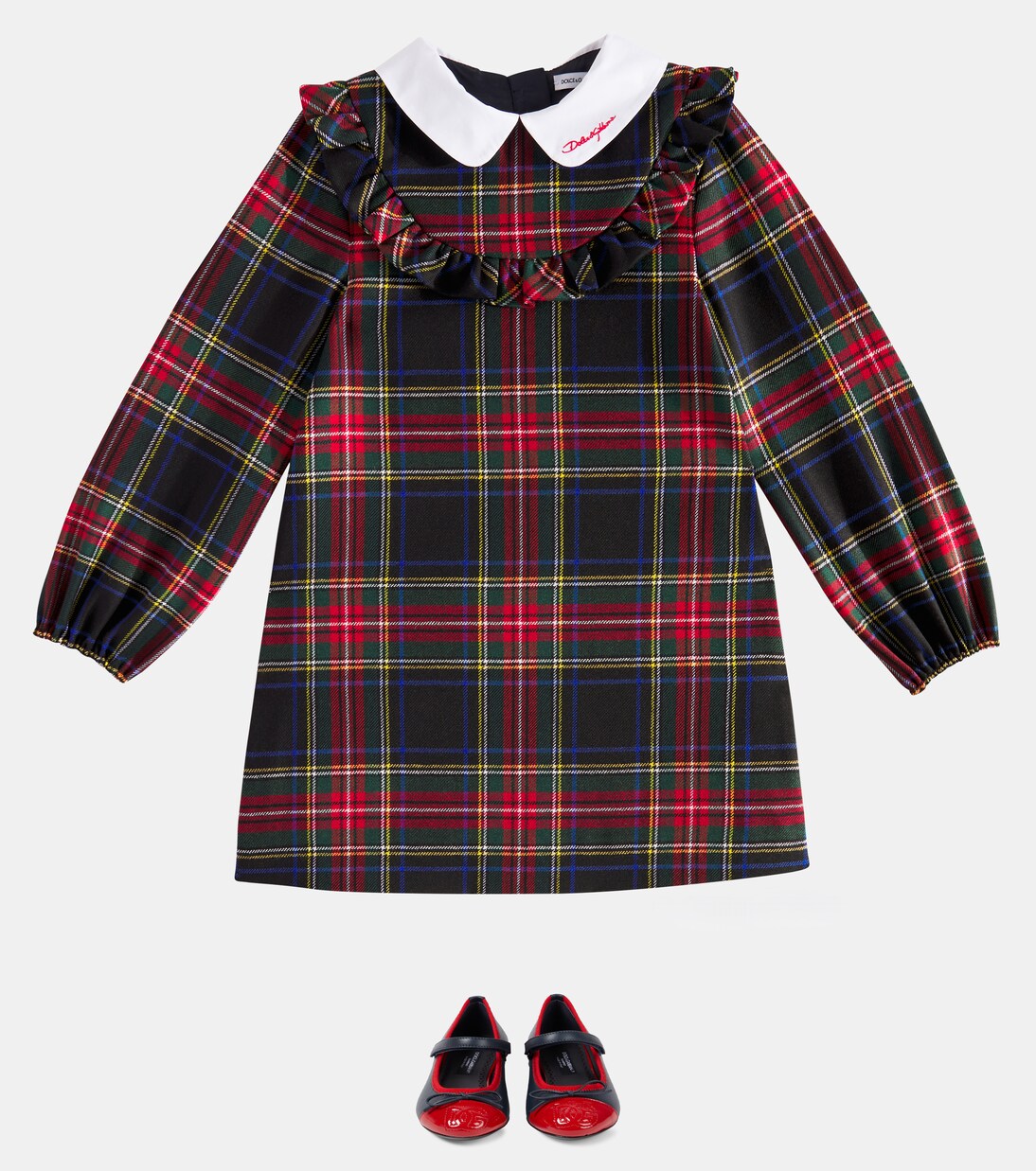 Plaid wool-blend dress | Dolce&Gabbana Kids