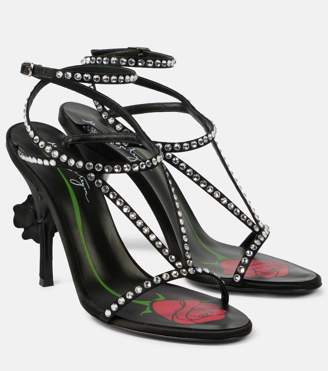 Crystal-embellished satin sandals | Magda Butrym
