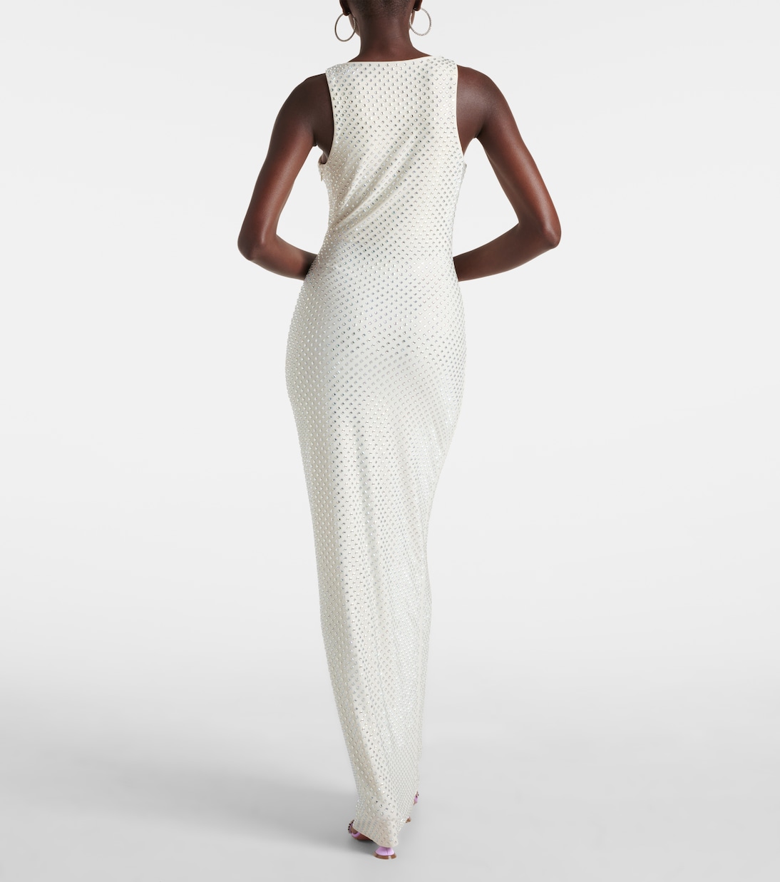 Verziertes Maxikleid aus Mesh | Self-Portrait