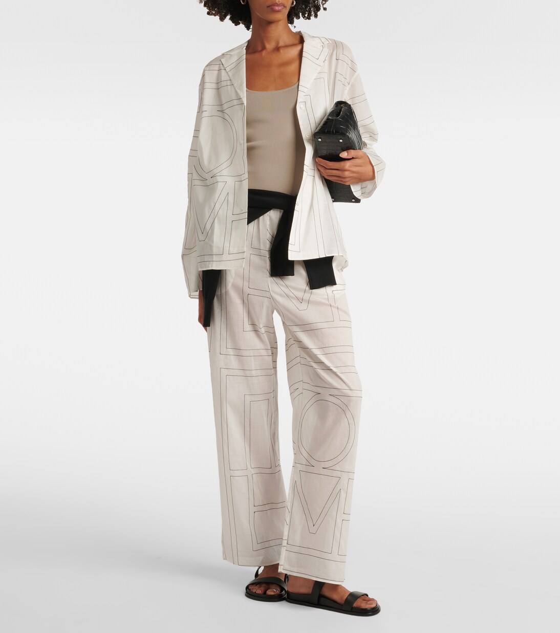 Monogram cotton-blend shirt | Toteme