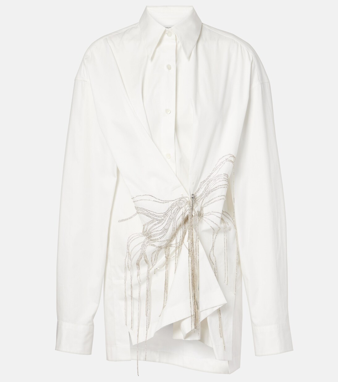Embellished gathered cotton blouse | Dries Van Noten