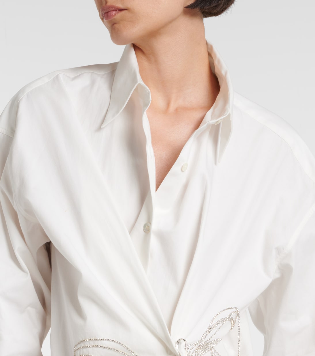 Embellished gathered cotton blouse | Dries Van Noten