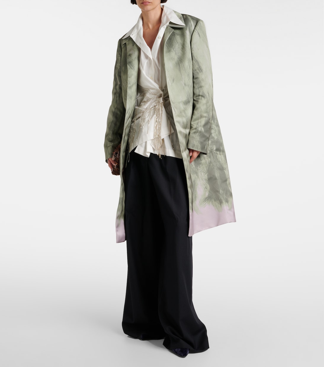 Embellished gathered cotton blouse | Dries Van Noten