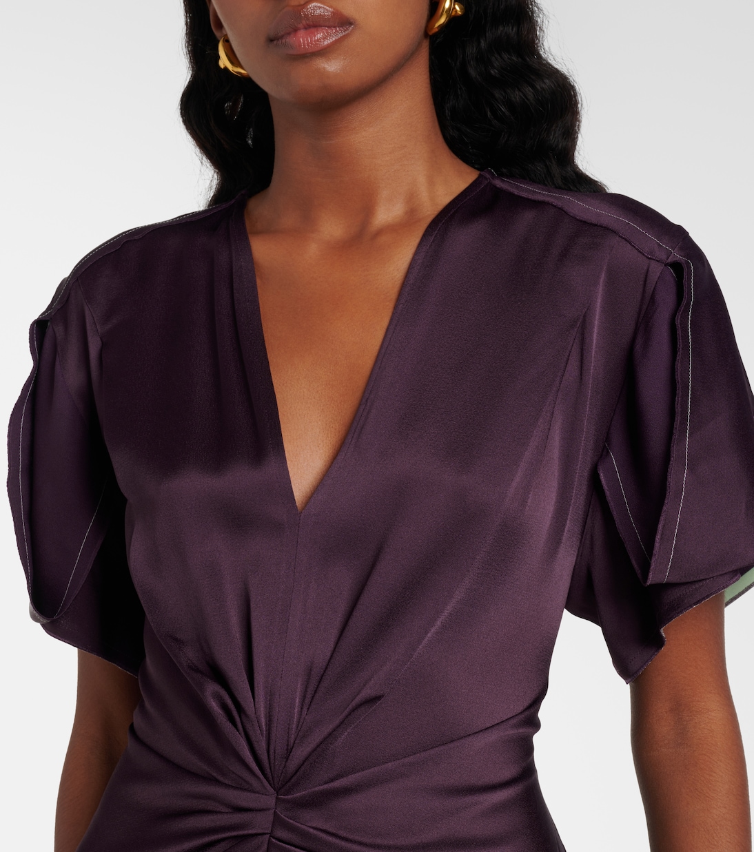 Gathered satin maxi dress | Victoria Beckham