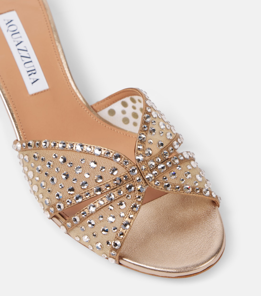 Crystal Love 35 embellished tulle mules | Aquazzura