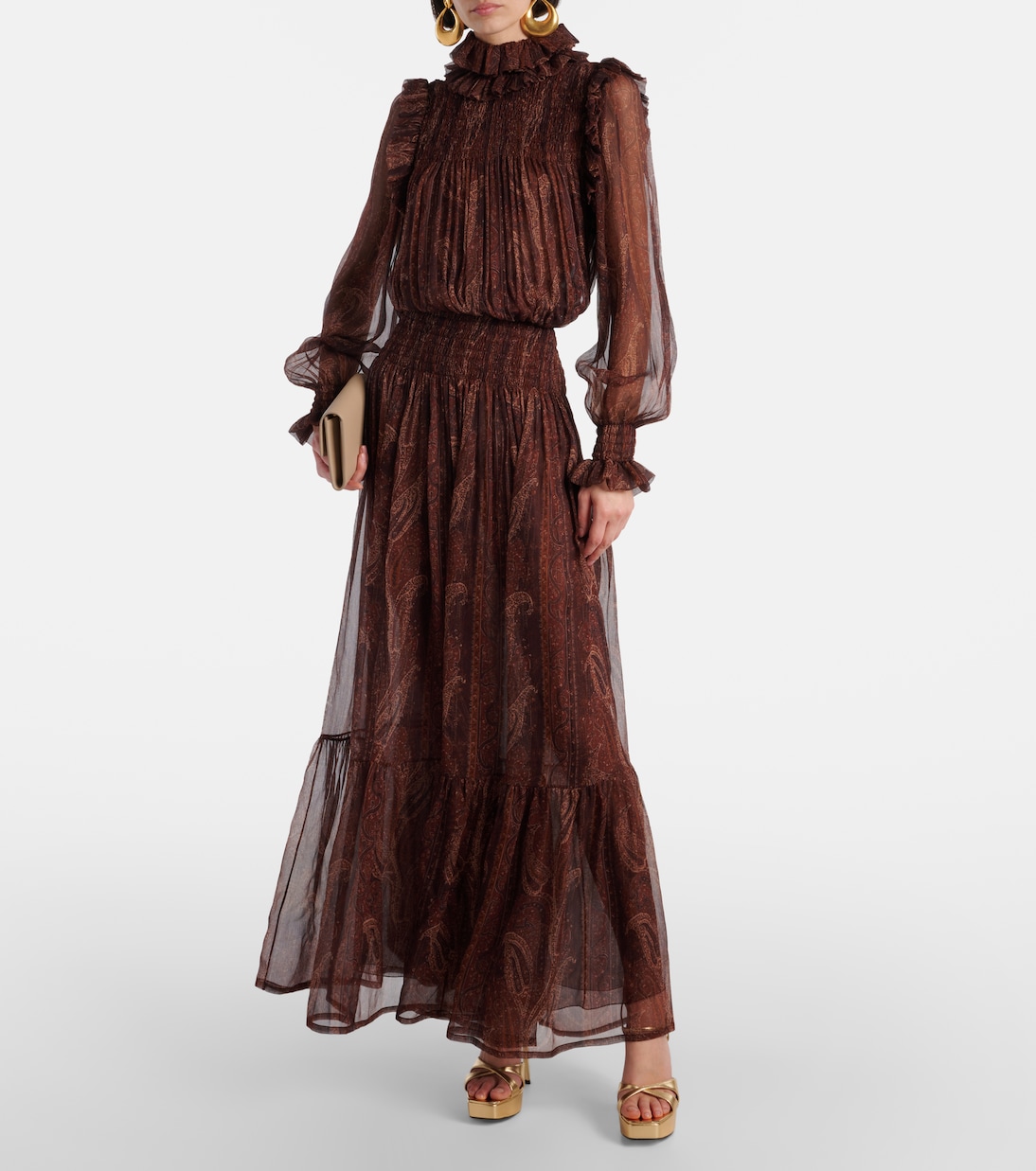 Plateausandalen Debbie 85 aus Metallic-Leder | Saint Laurent