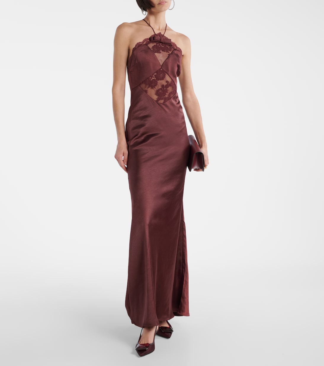 Robe aus Satin mit Spitze | Self-Portrait