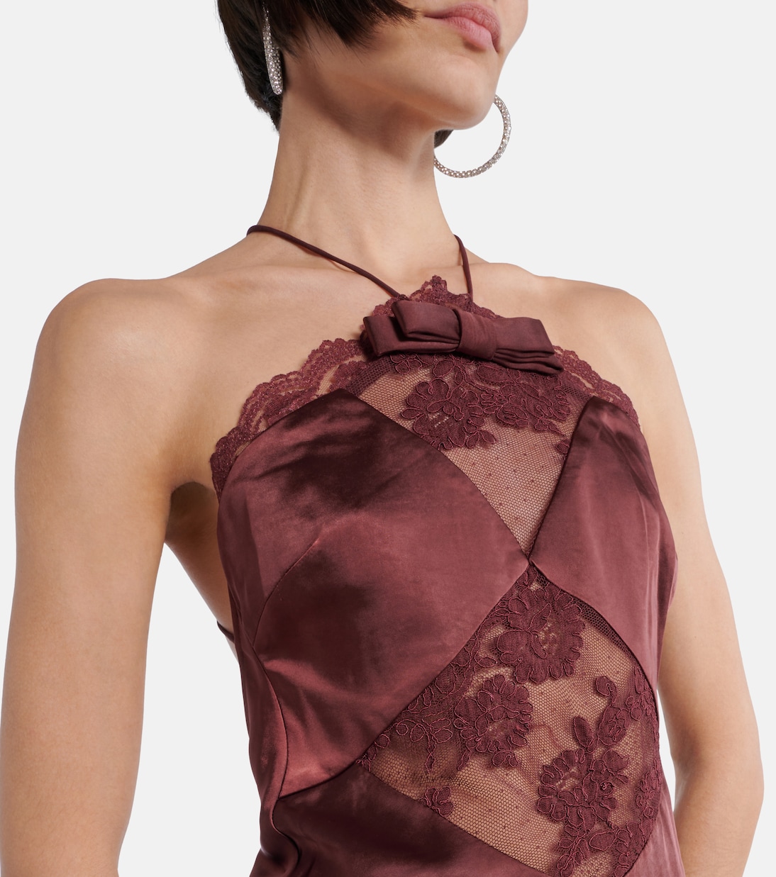 Robe aus Satin mit Spitze | Self-Portrait