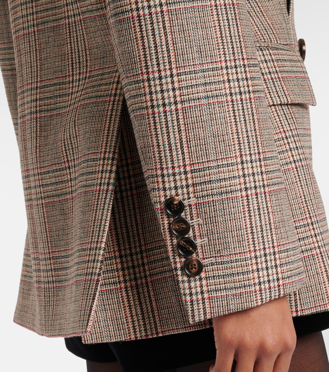 Blazer en laine mélangée à carreaux | Chloé