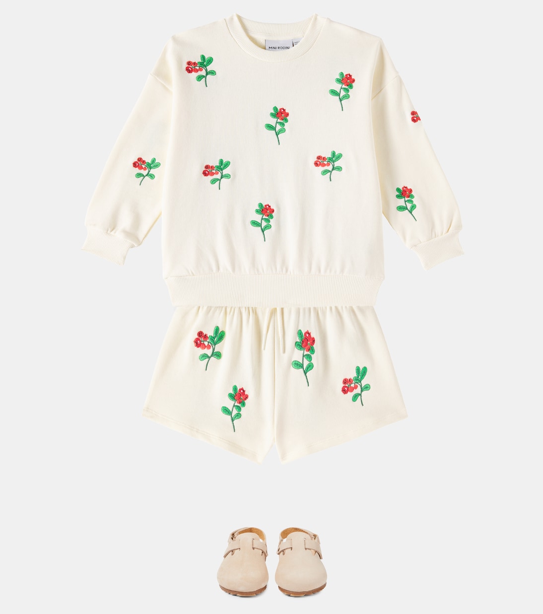 Lingoberries embroidered cotton shorts | Mini Rodini