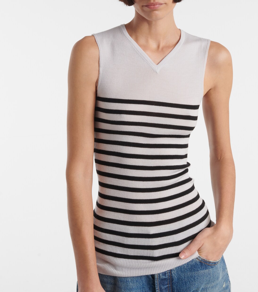 Renato striped wool-blend top | Khaite