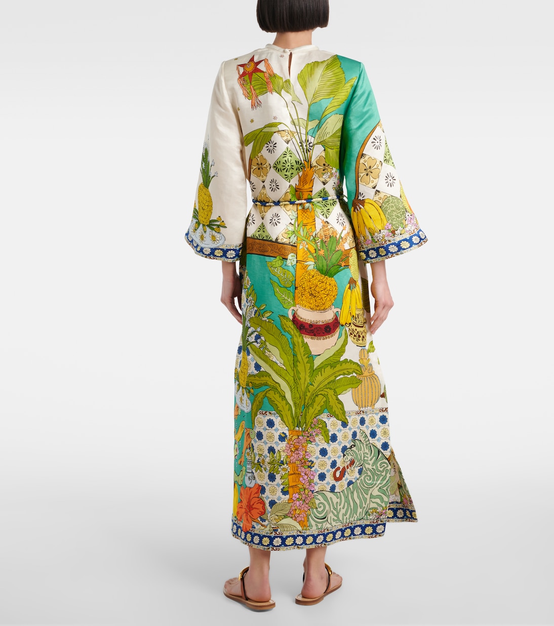 Hazel printed cotton and silk maxi dress | Alémais