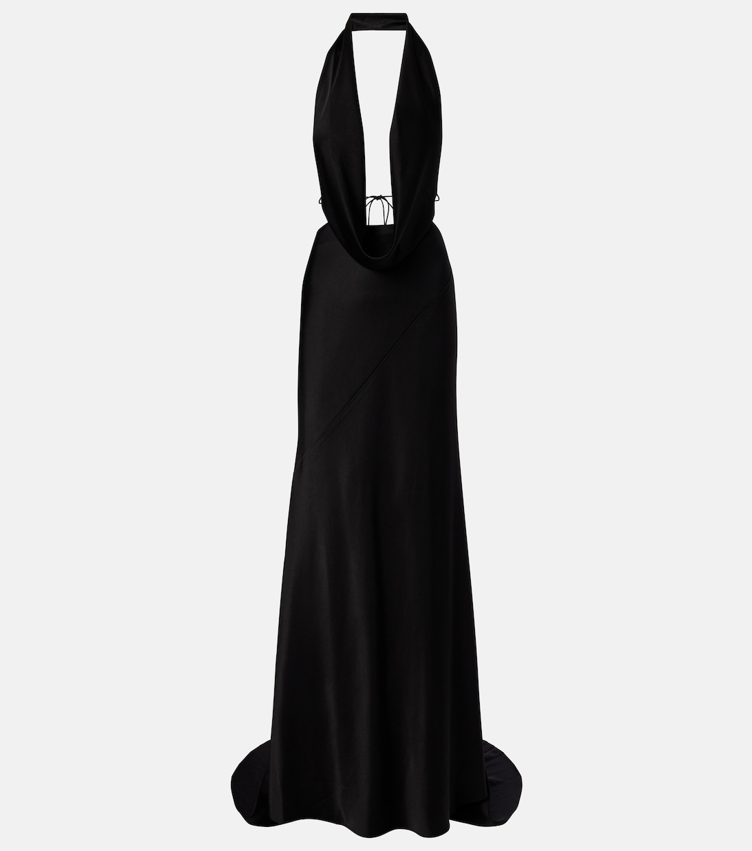 Halterneck open-back satin crêpe gown | Alex Perry