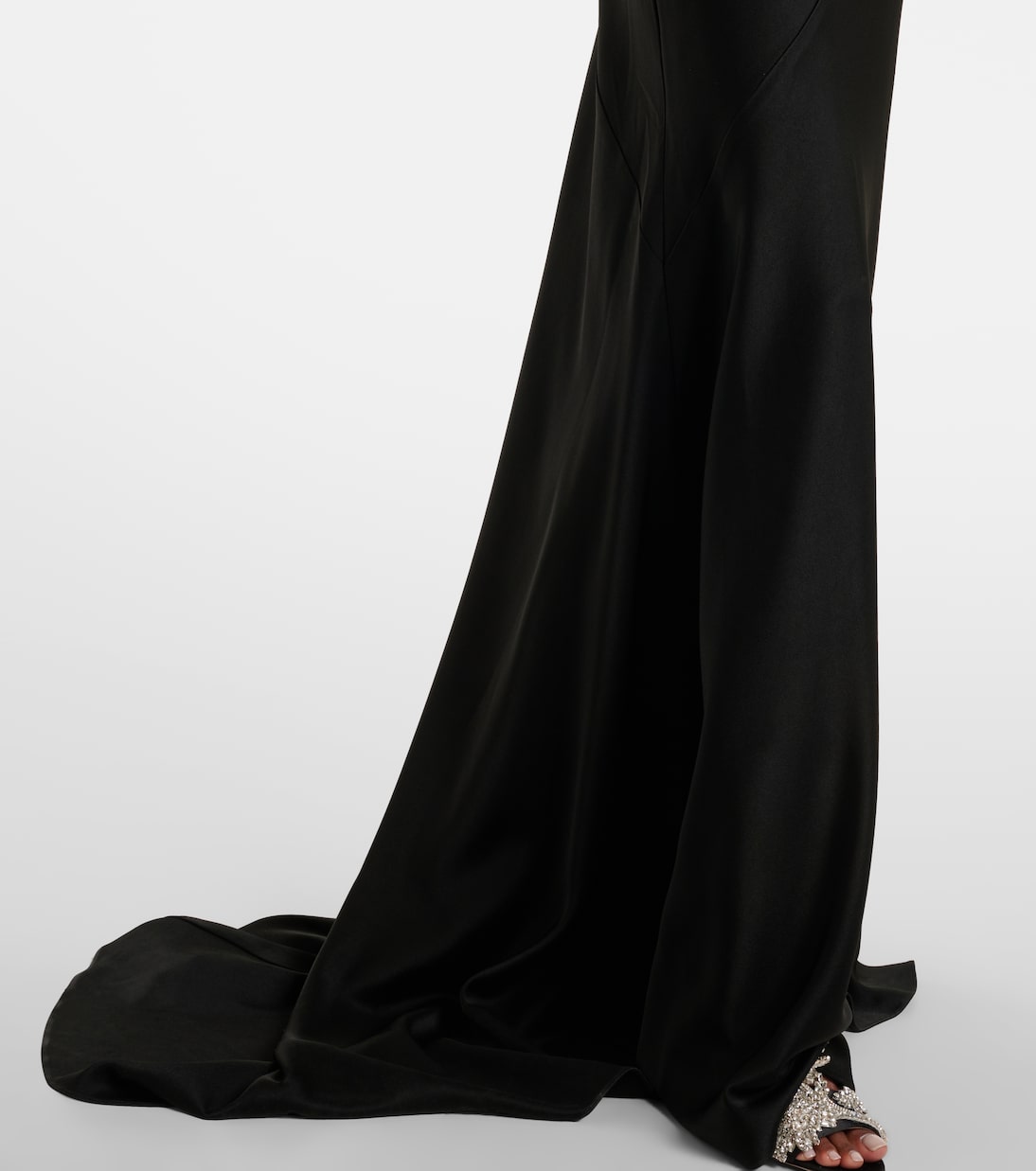 Halterneck open-back satin crêpe gown | Alex Perry