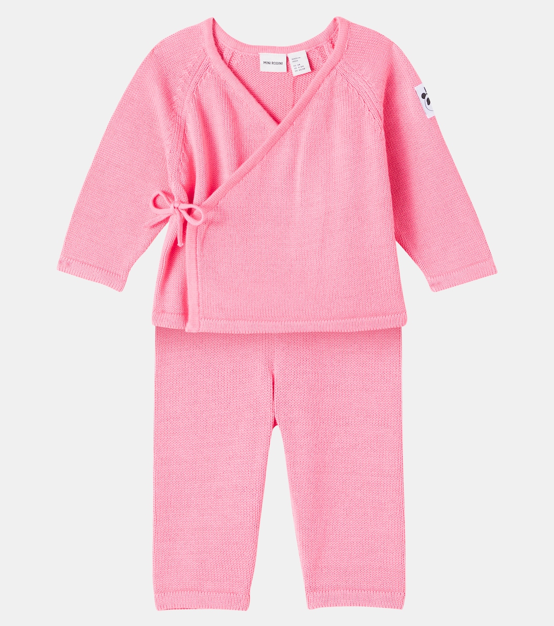 Baby cotton cardigan and pants set | Mini Rodini