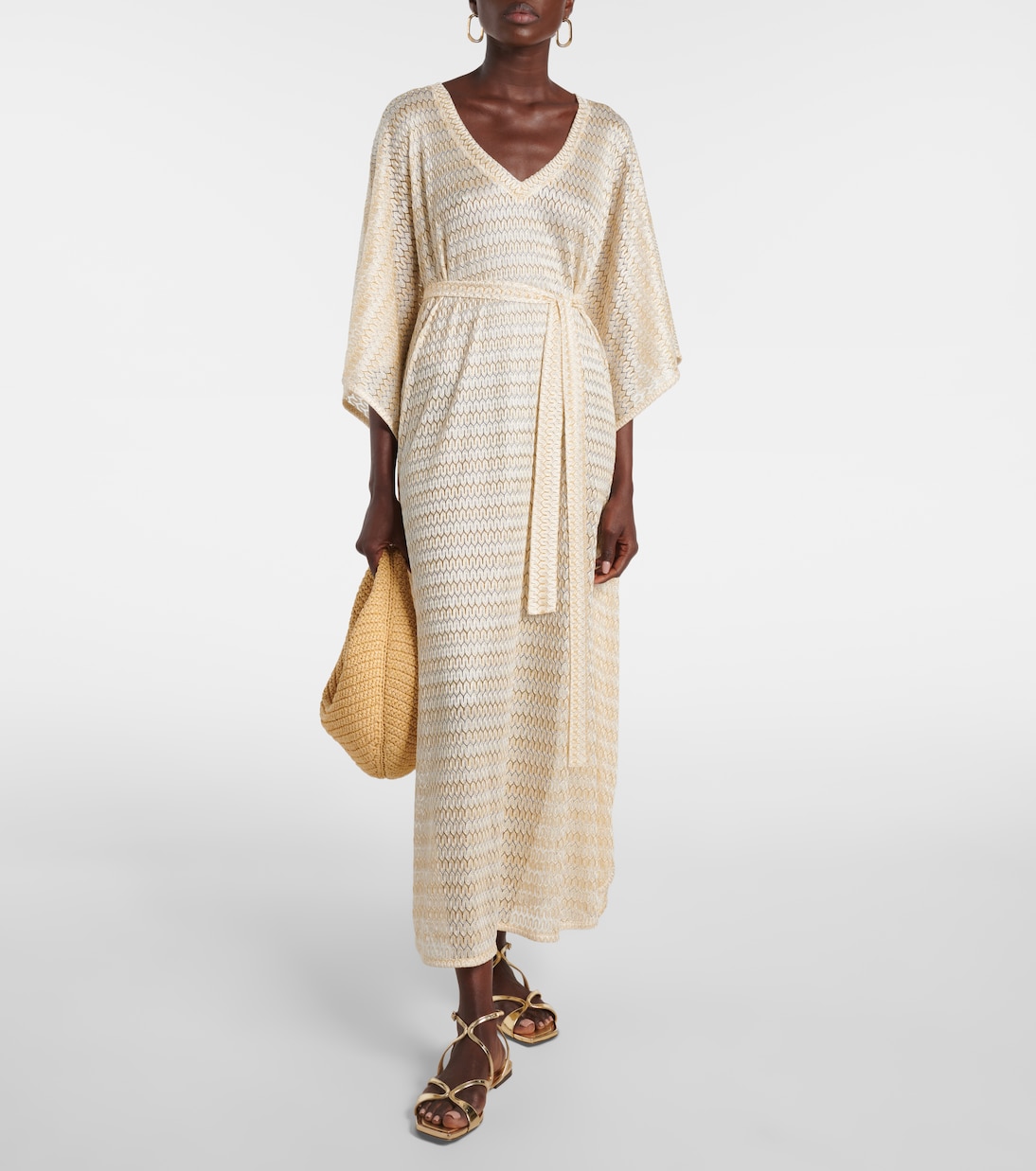 June knitted lamé kaftan | Melissa Odabash