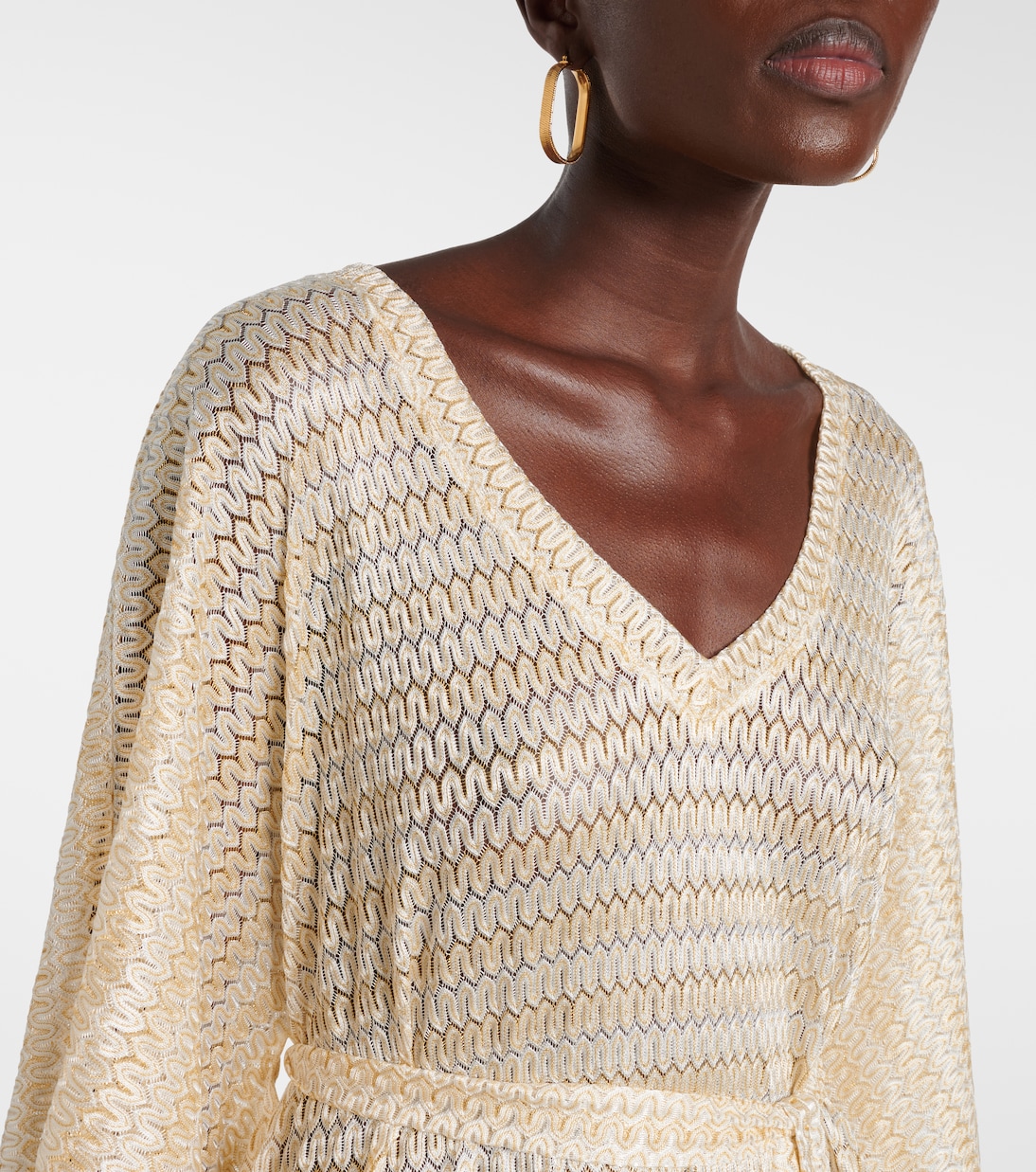 June knitted lamé kaftan | Melissa Odabash