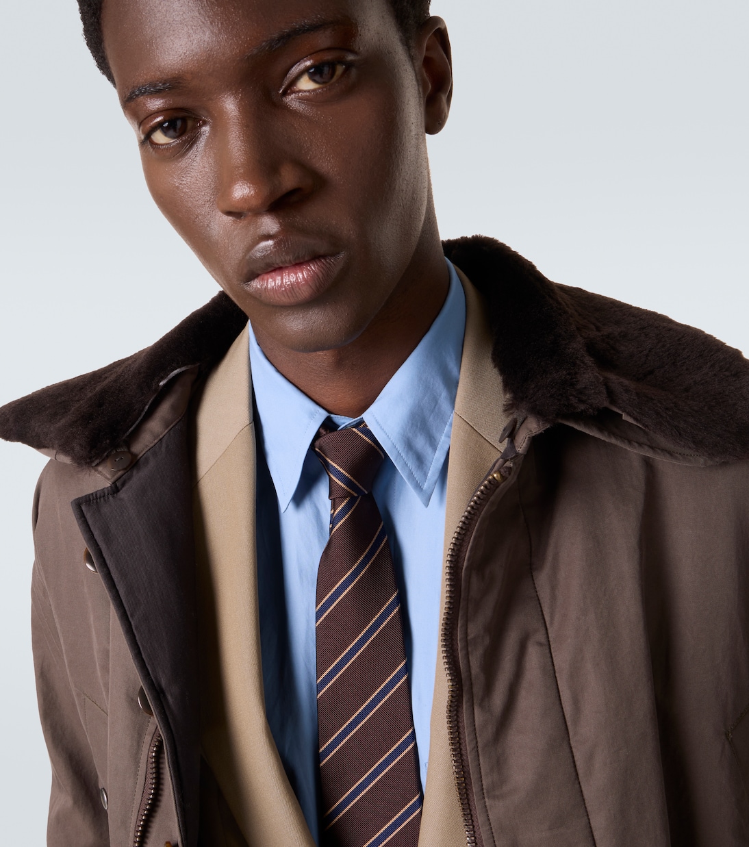 Striped silk tie | Auralee