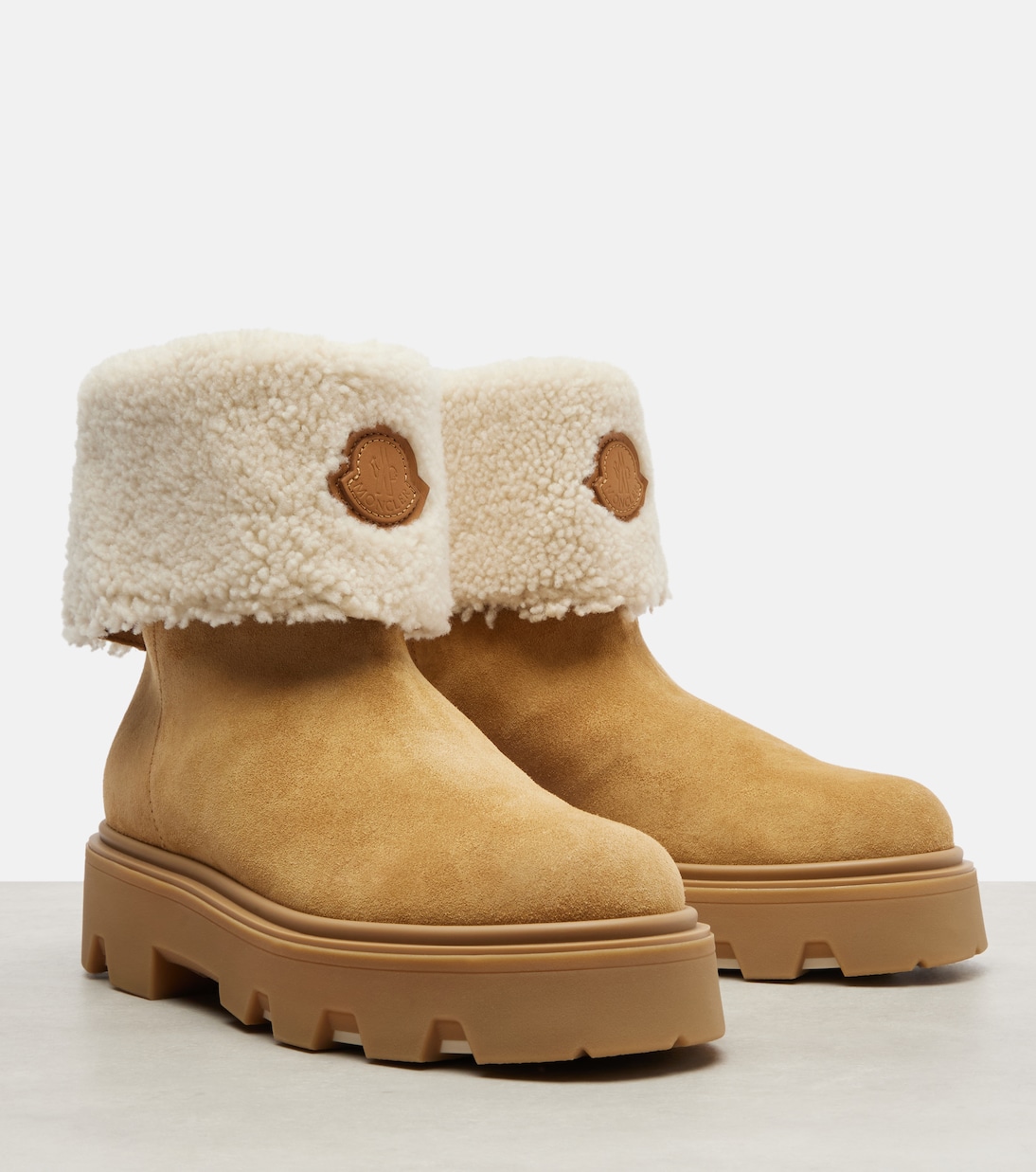 Ankle Boots Aurea aus Veloursleder mit Shearling | Moncler