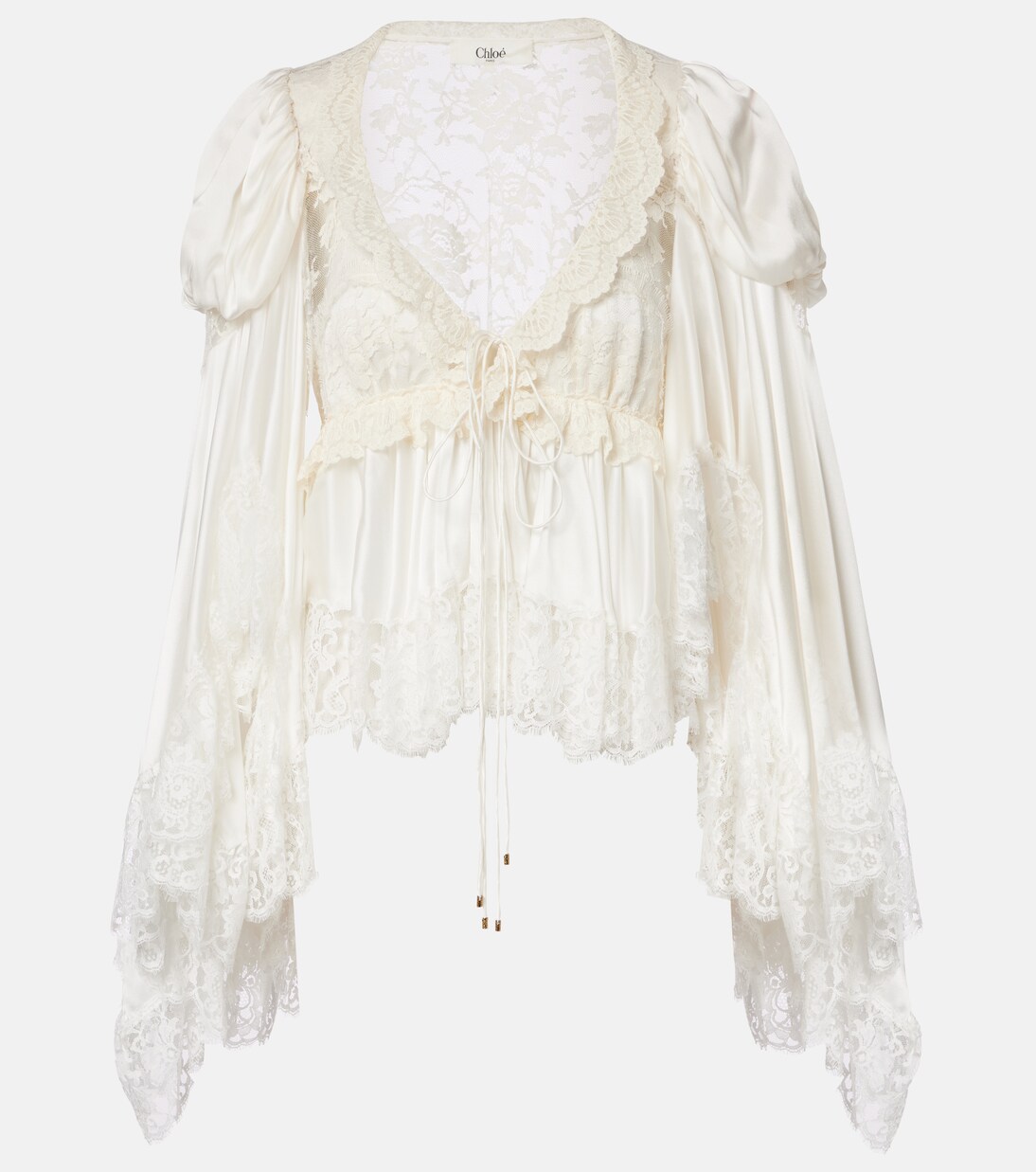 Top en satin de soie et dentelle | Chloé