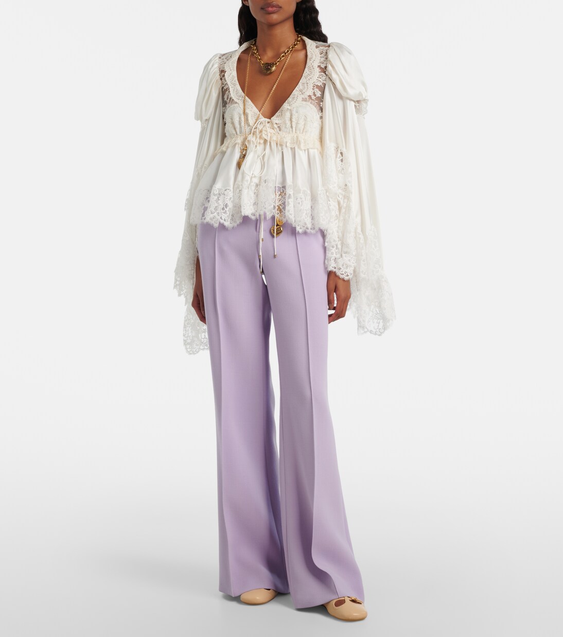 Top en satin de soie et dentelle | Chloé