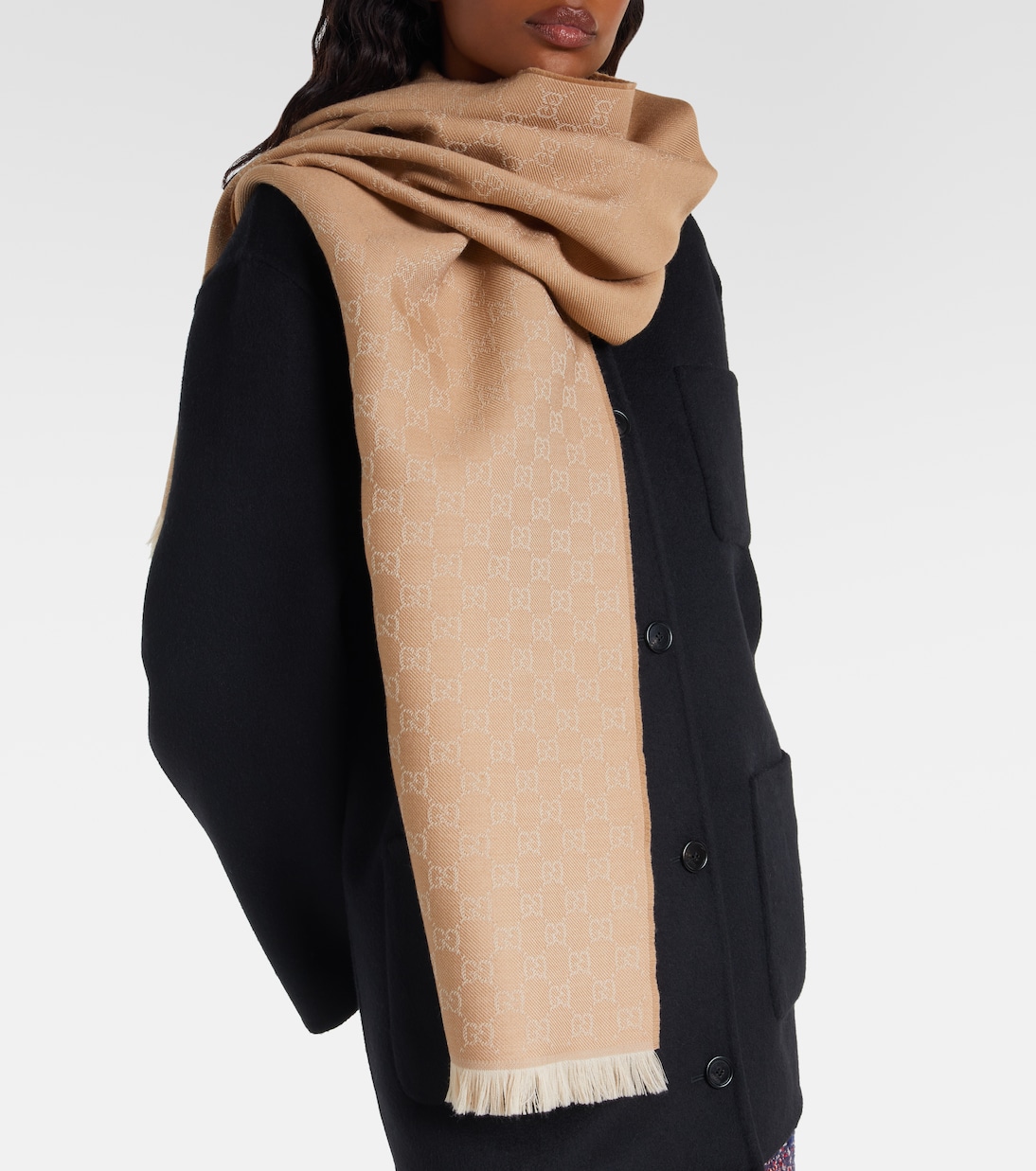 GG wool jacquard scarf  | Gucci