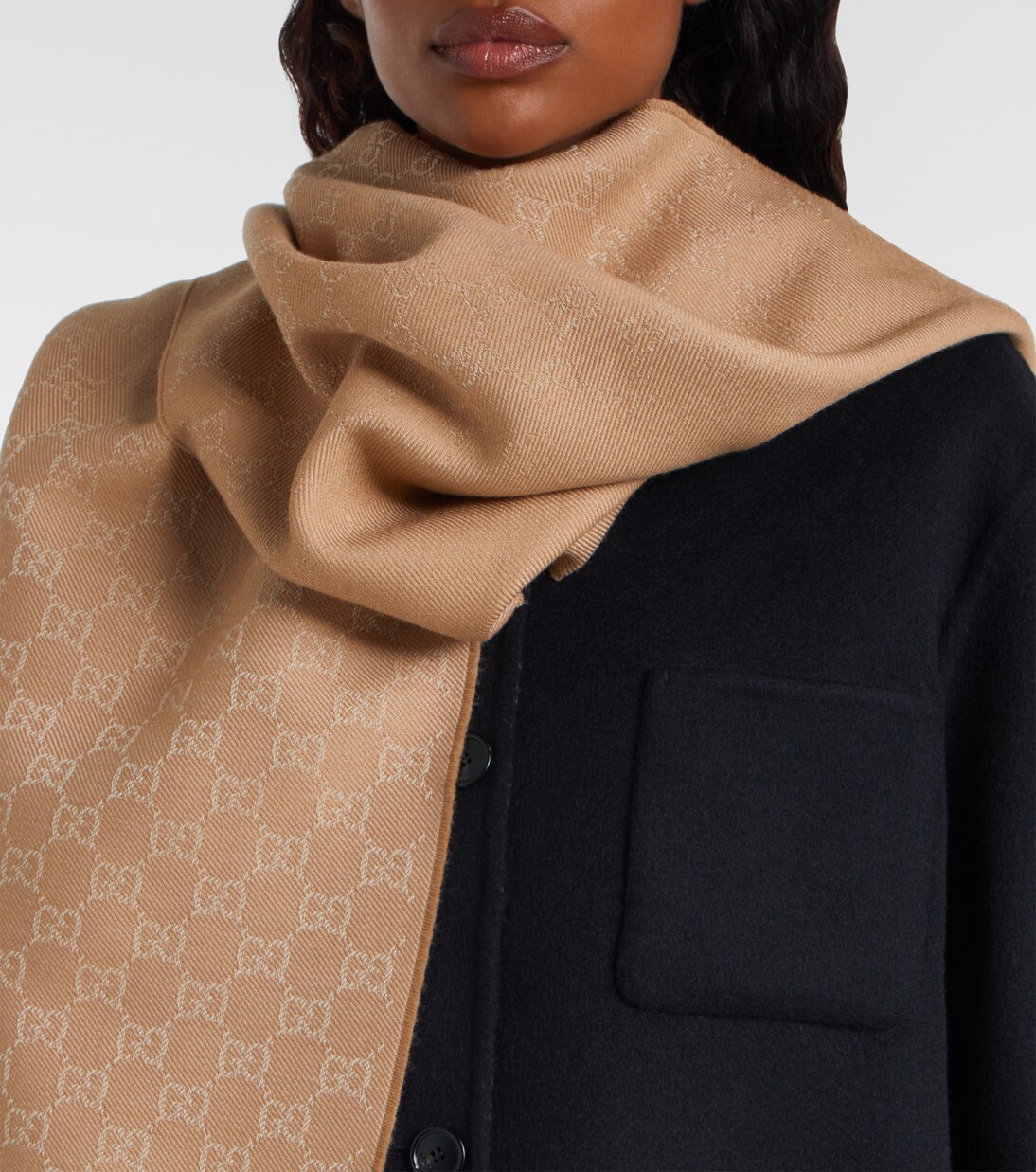 GG wool jacquard scarf  | Gucci