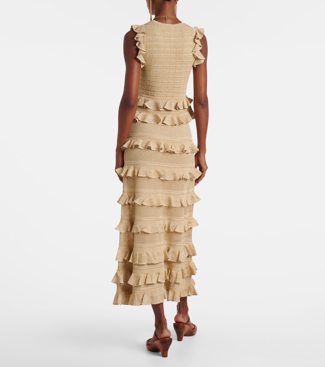 Hypnotic knitted ruffled lamé top | Zimmermann