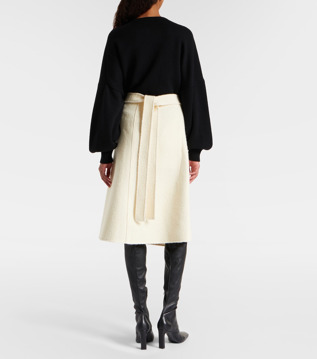 High-Rise Wickelrock Bodhi aus Bouclé | Proenza Schouler