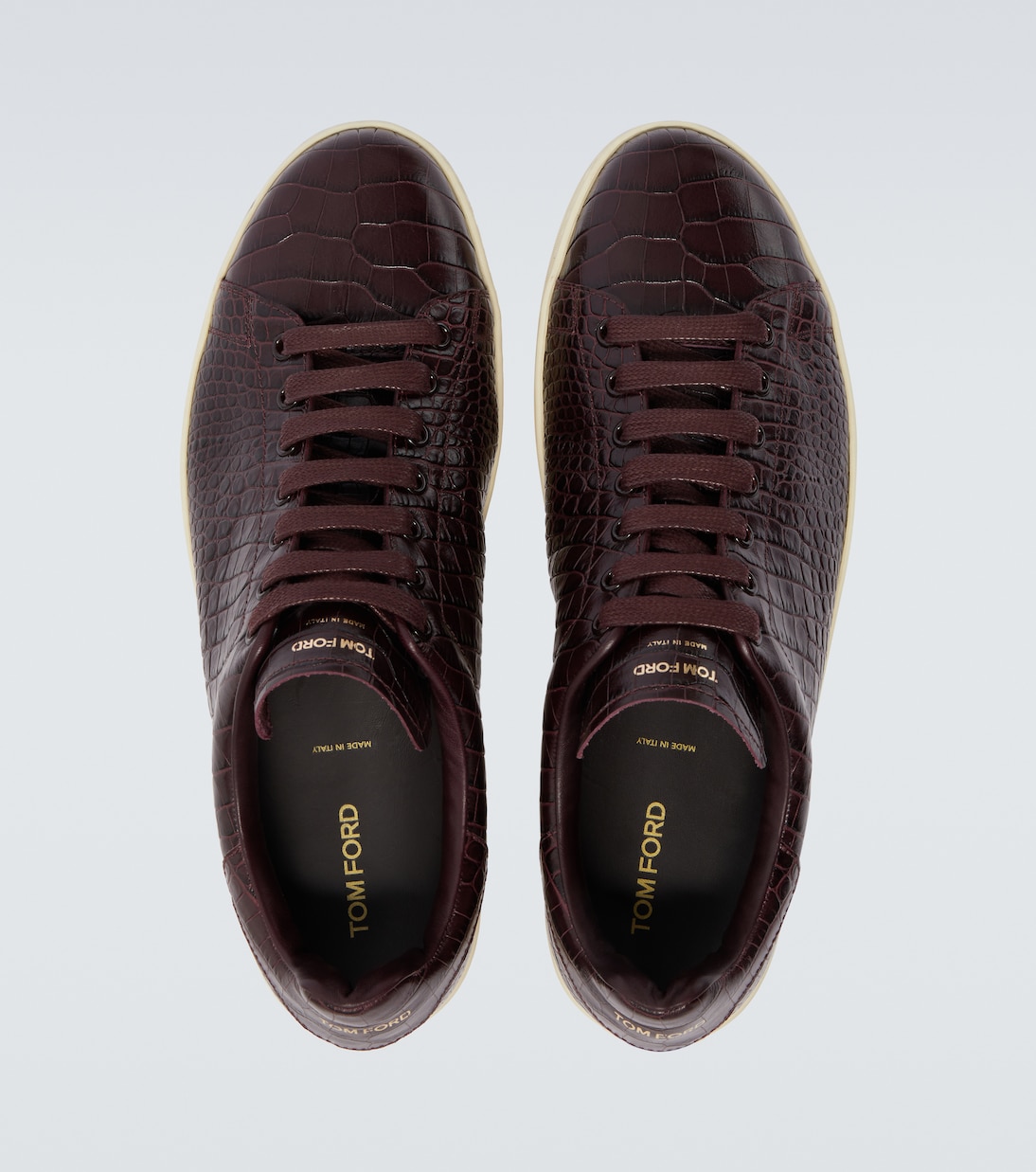 Warwick croc-effect leather sneakers | Tom Ford