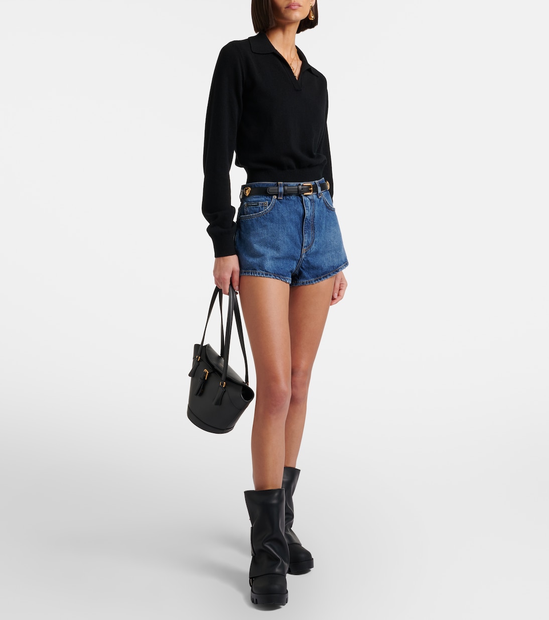 Bikerstiefel mit Leder | Dolce&Gabbana