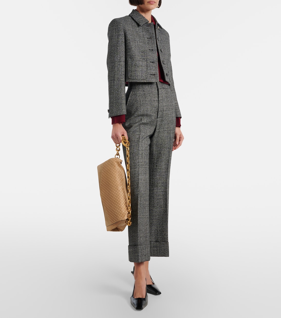 Sac Interlocking G Large en daim | Gucci