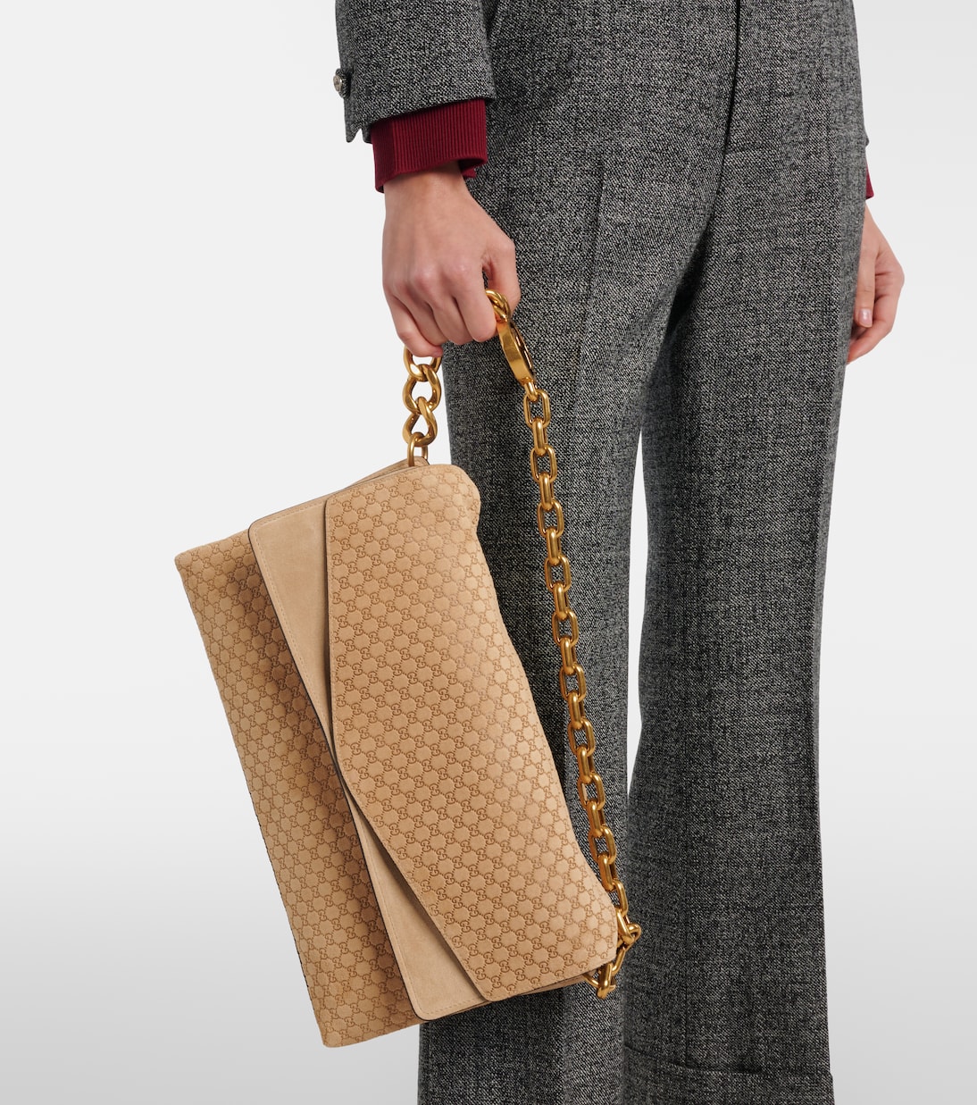 Sac Interlocking G Large en daim | Gucci