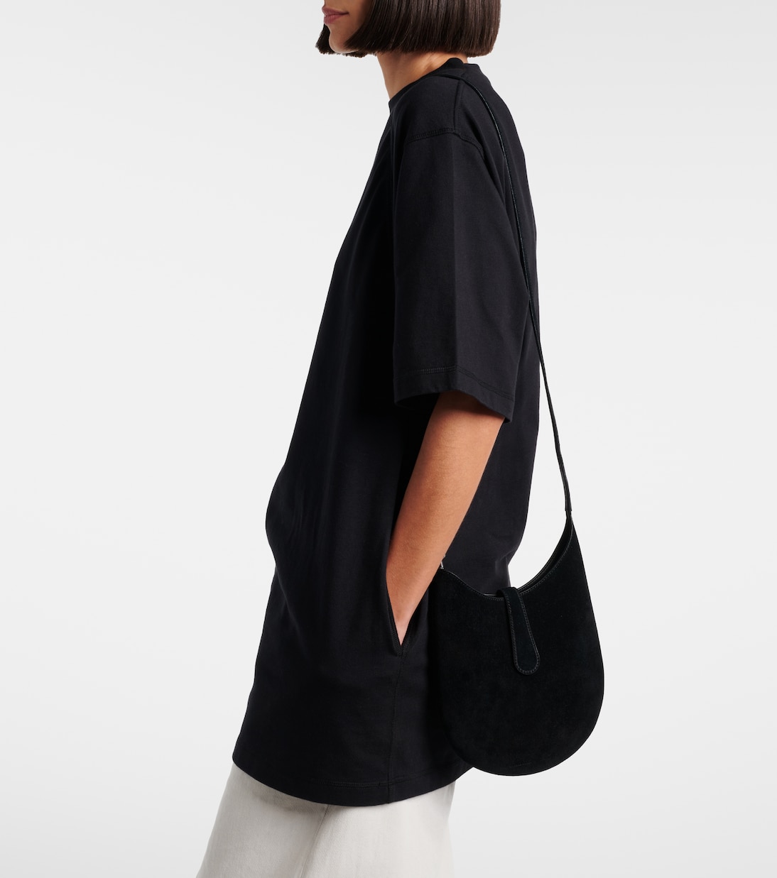 Bean suede shoulder bag | Phoebe Philo