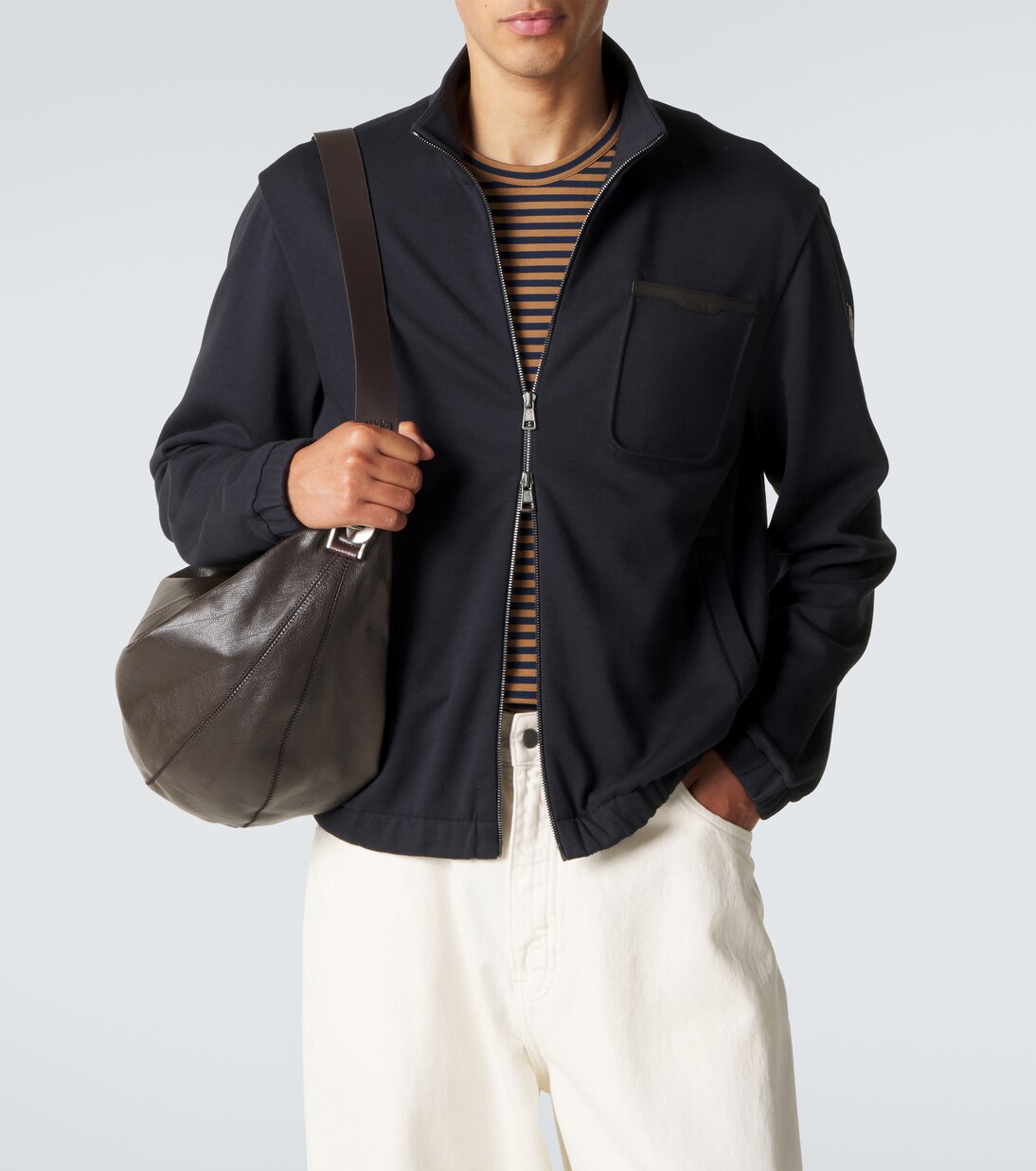 Cotton-blend zip-up sweater | Moncler